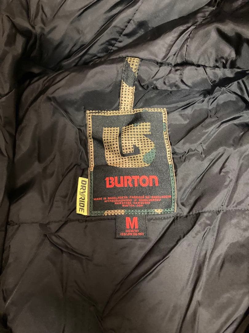 Burton キッズスノーボードウェア上下セット　赤 迷彩柄　M