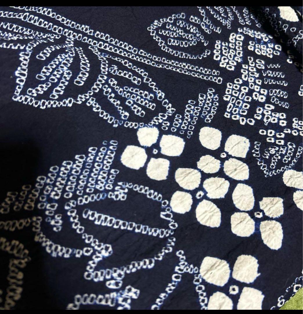 有松鳴海絞りフルセット4点　美品最高級浴衣+夏帯+夏帯締め+夏帯揚げ　ゆったり