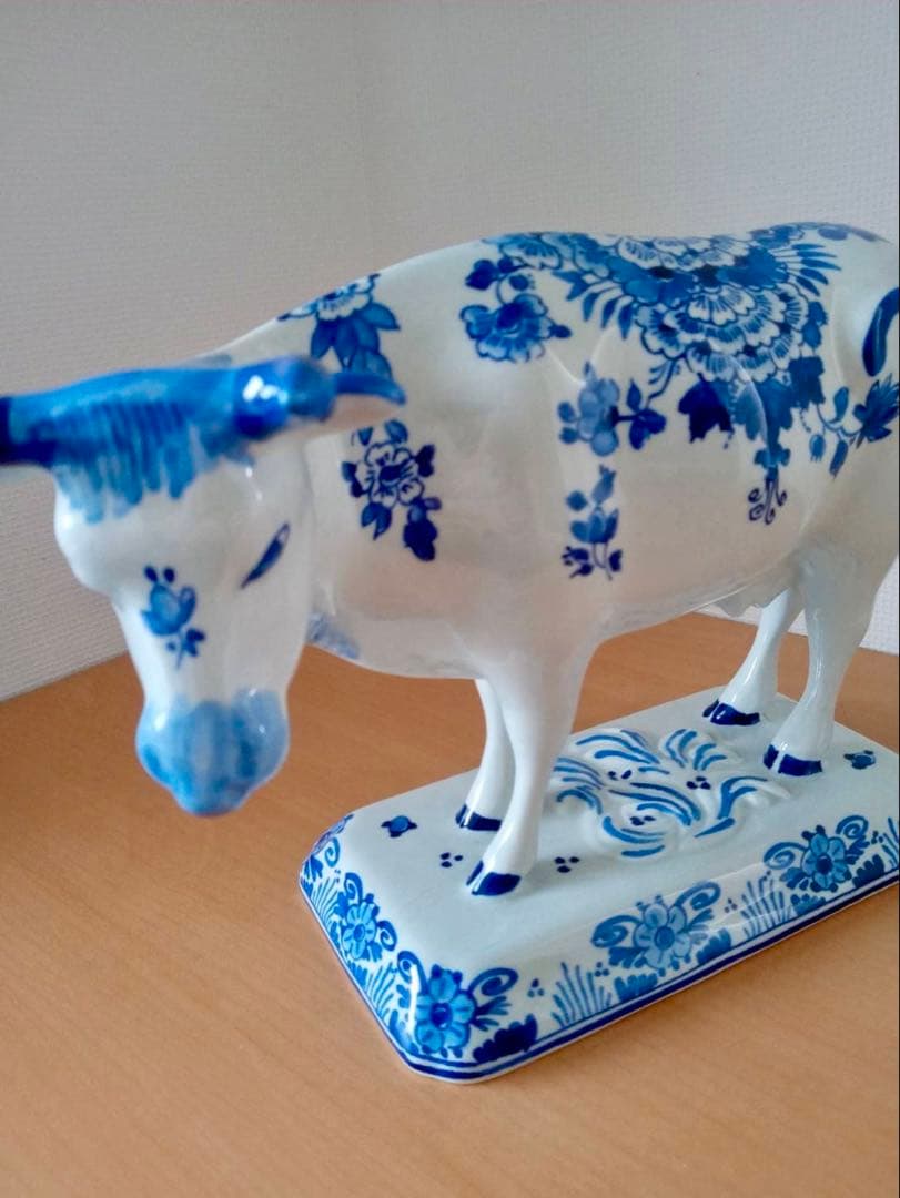 オランダ　デルフト フィギュリン　陶器　置物　　ハンドペイント　美品