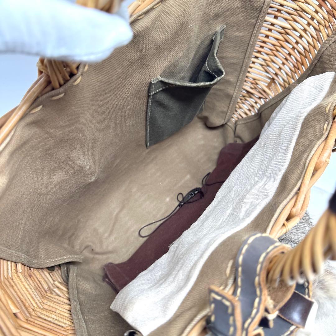 【美品✨】ebagos エバゴス　マルシェ　かごバッグ　ラビットファー