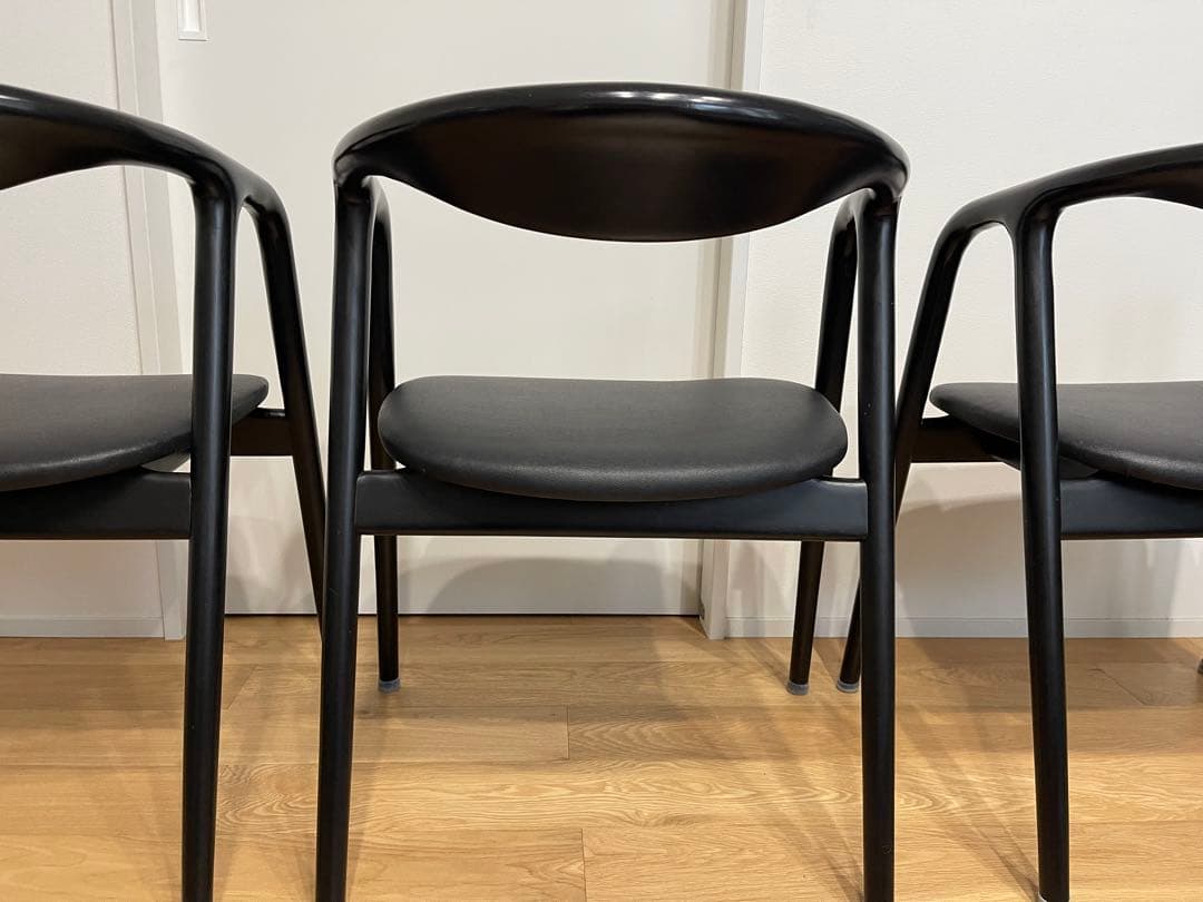 ダイニングチェア　椅子　黒　アームチェア 3脚セット　おしゃれ　曲がり木