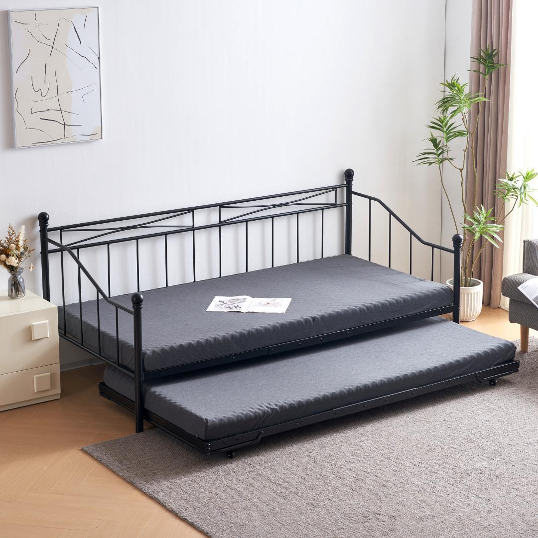 【新作】【ブラック】親子ベッド 二段ベッド パイプベッド 多段ベッド