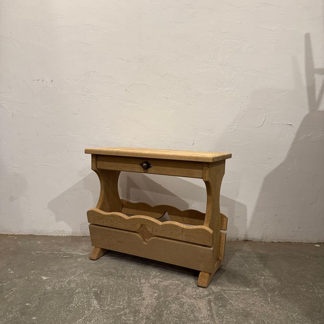 年末年始saleヴィンテージ　木製サイドテーブル　引き出し付き　剥離