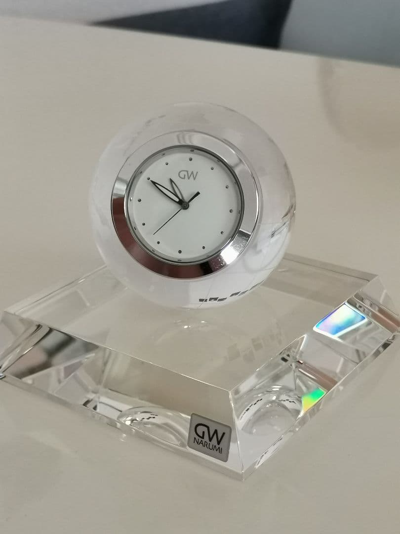 ナルミ NARUMI 光学ガラス置き時計 グラスワークス アース クロック