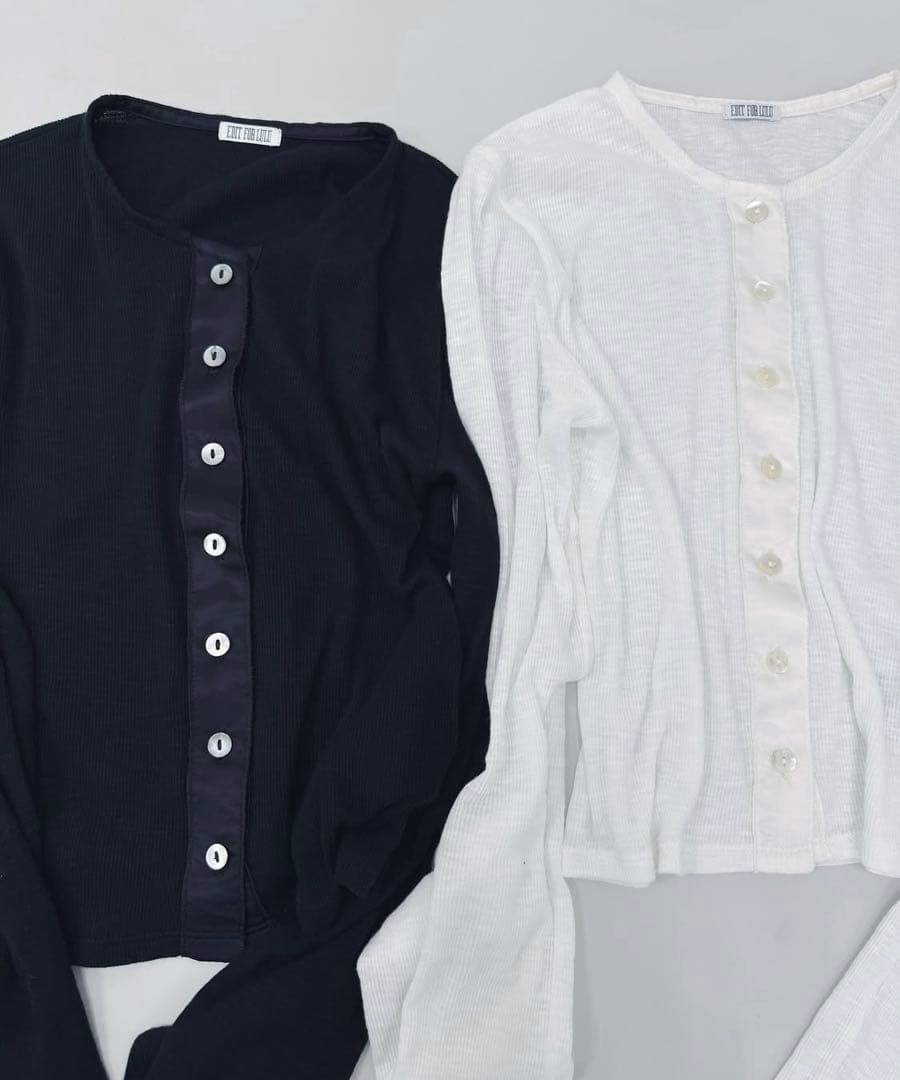 エディットフォールル　front satin cardigan