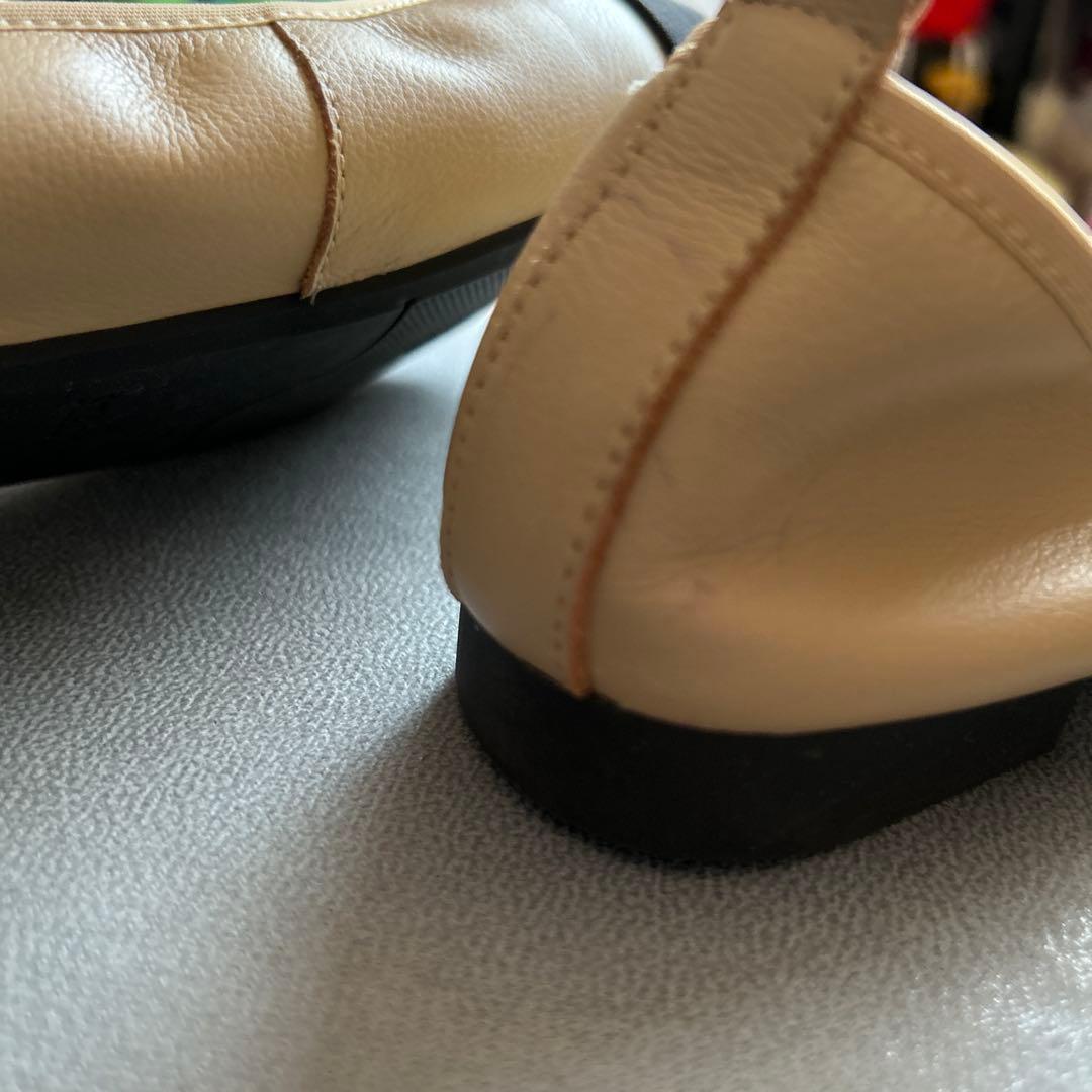 STACCATO リボン付きフラットシューズ 235サイズ