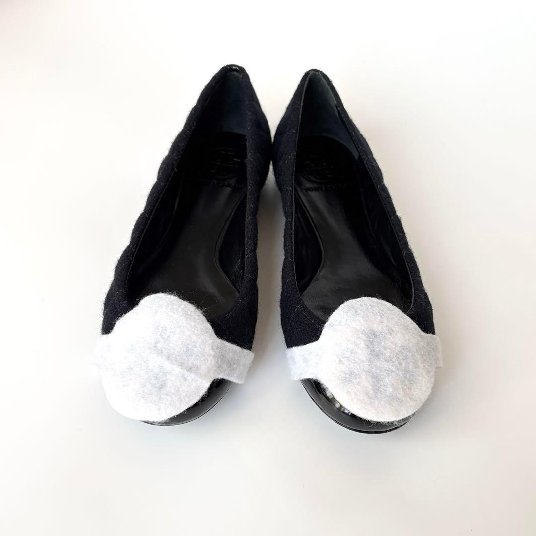 希少未使用⭐️トリーバーチ キルティング フラットシューズ エナメルトゥ 黒