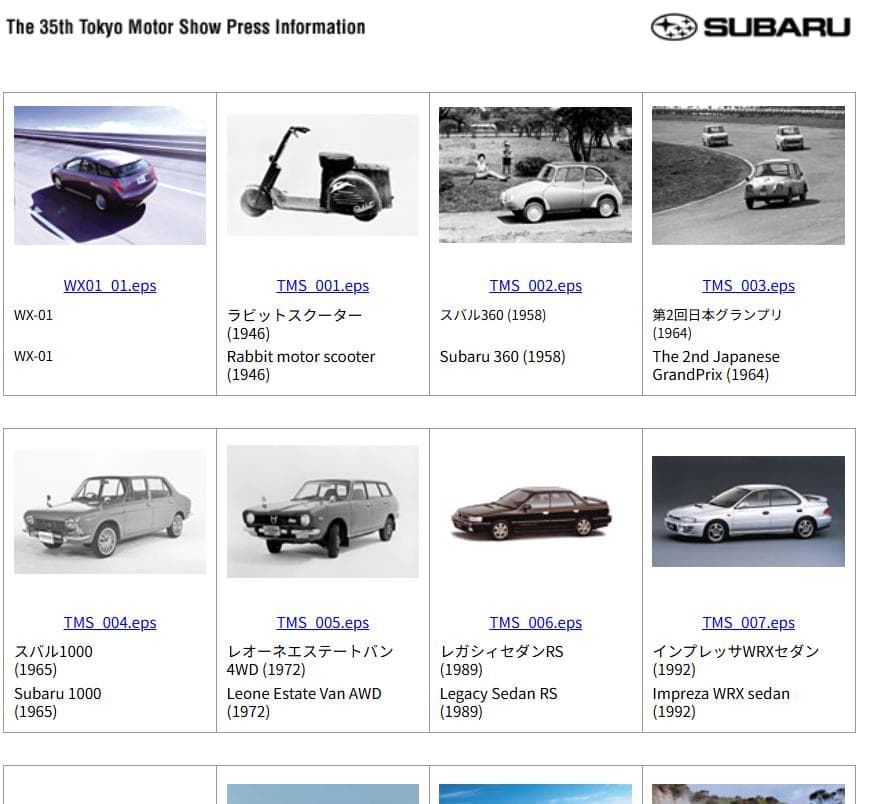 レア！2001年東京モーターショー スバル プレス・インフォメCD-ROM