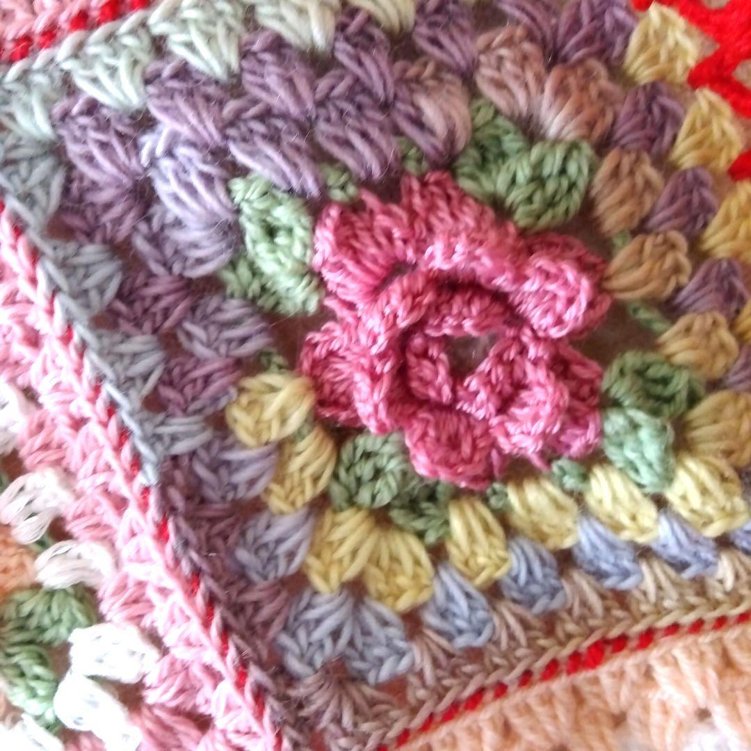 ブランケット ベットカバーカラフルなお花のグラニースクエア