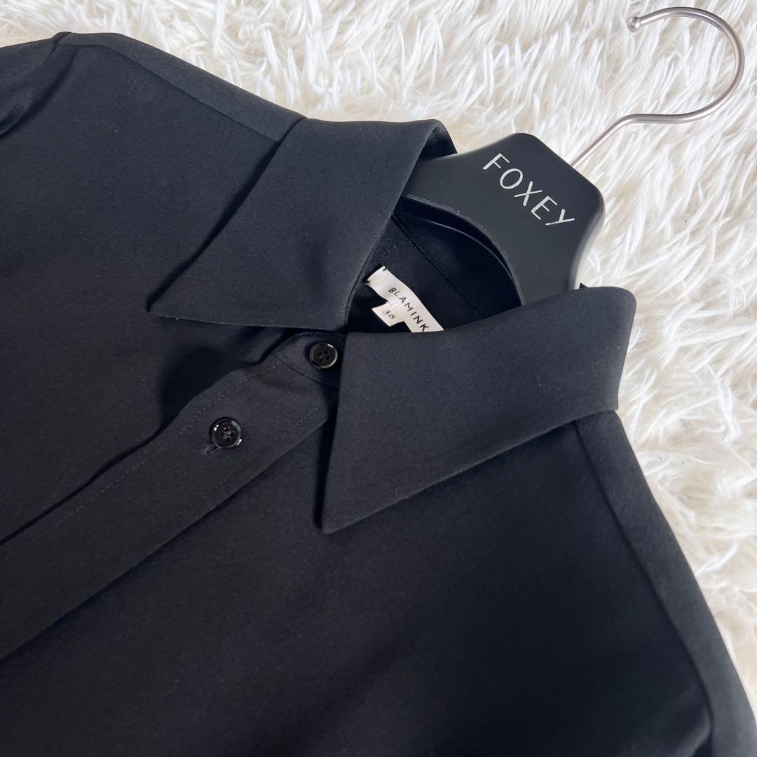 BLAMINK ブラミンクシルク レギュラー シャツ ブラック