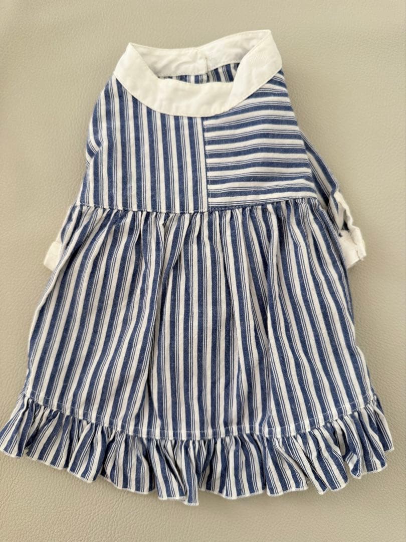 アトリエgg ateliergg シャツワンピース 21 ブルー ストライプ犬服