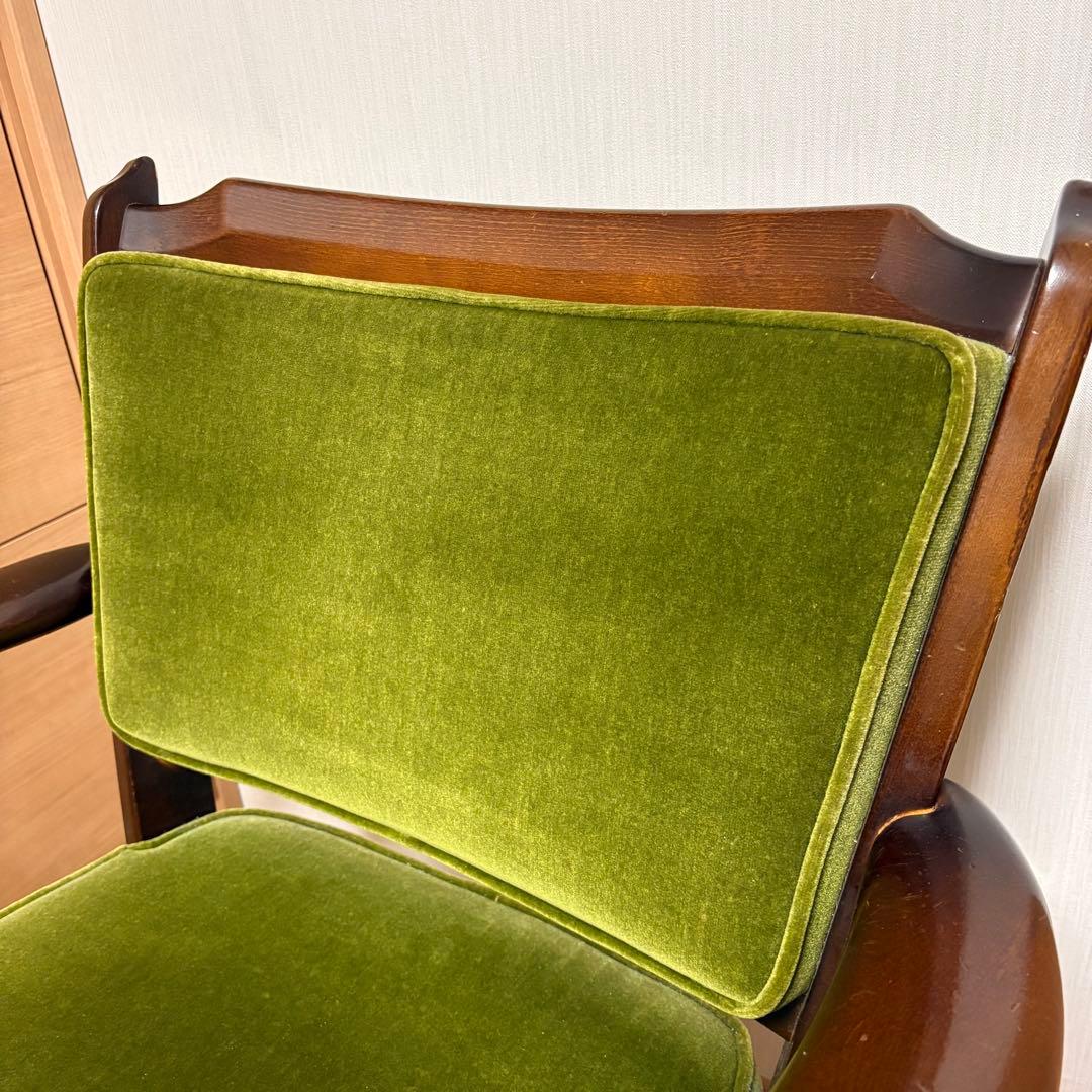 Karimoku カリモク コロニアル デスクチェア グリーン 回転椅子