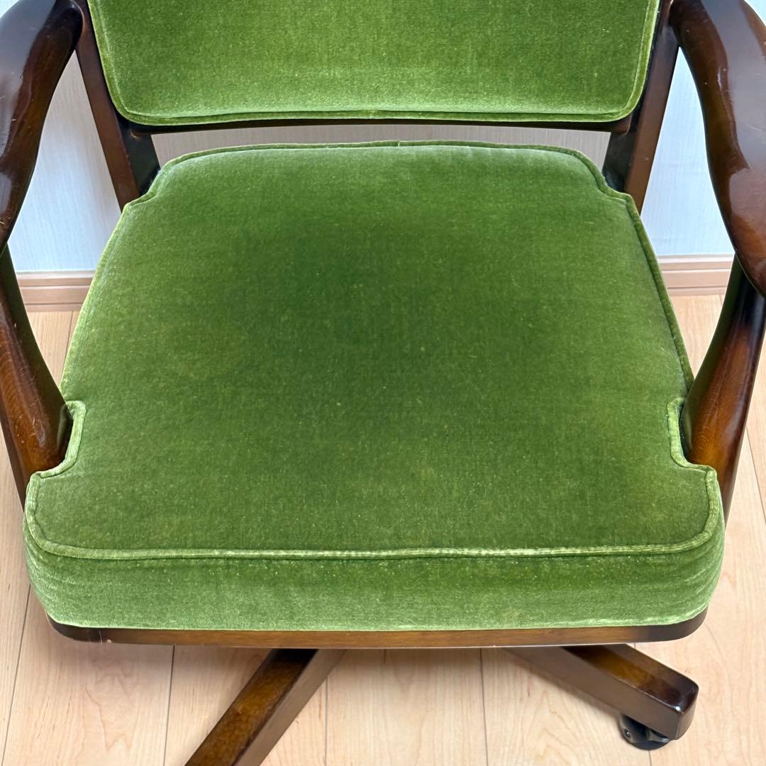 Karimoku カリモク コロニアル デスクチェア グリーン 回転椅子