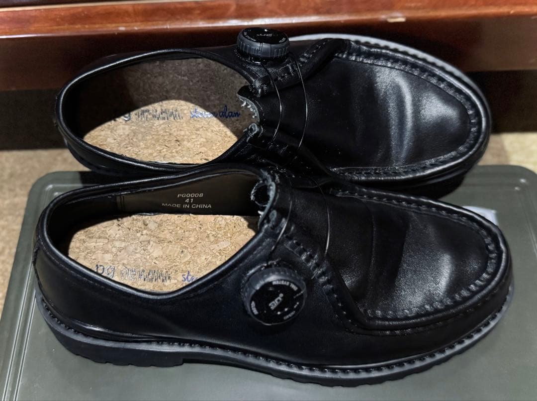 PG×StevenAlan KNOCK BLACK LEATHERシューズ
