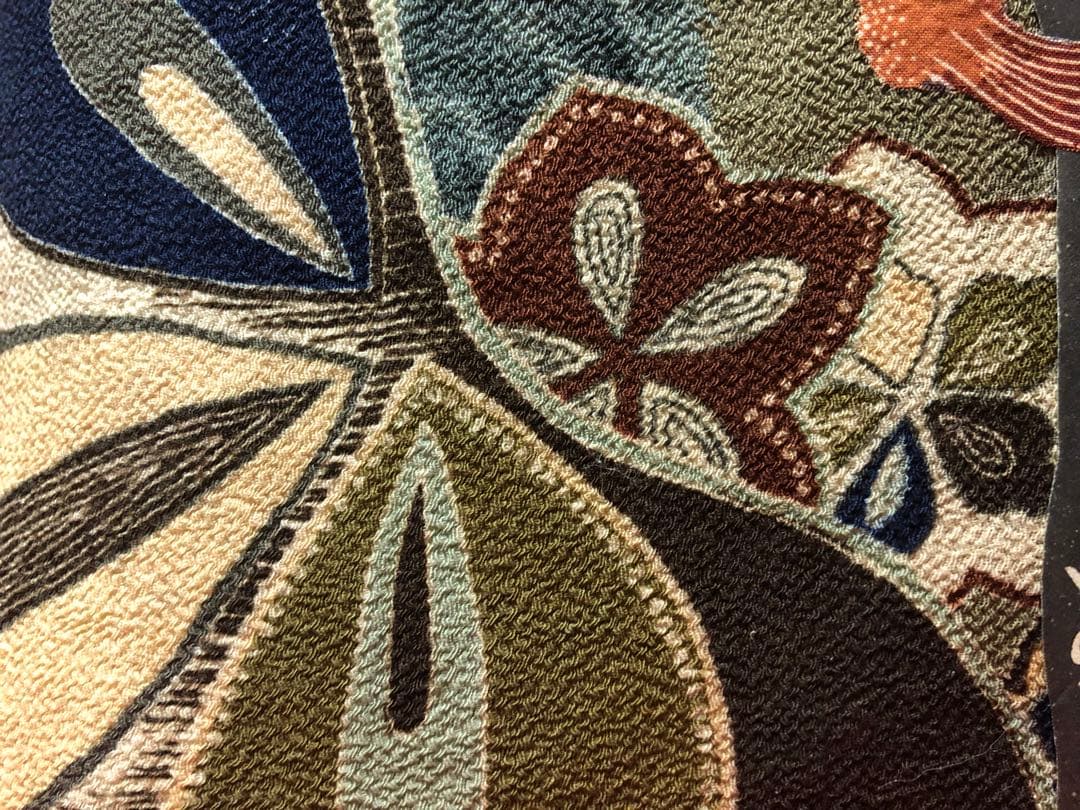 一閑張り　一閑張りバック　 正絹大正縮緬　犬張子　狛犬