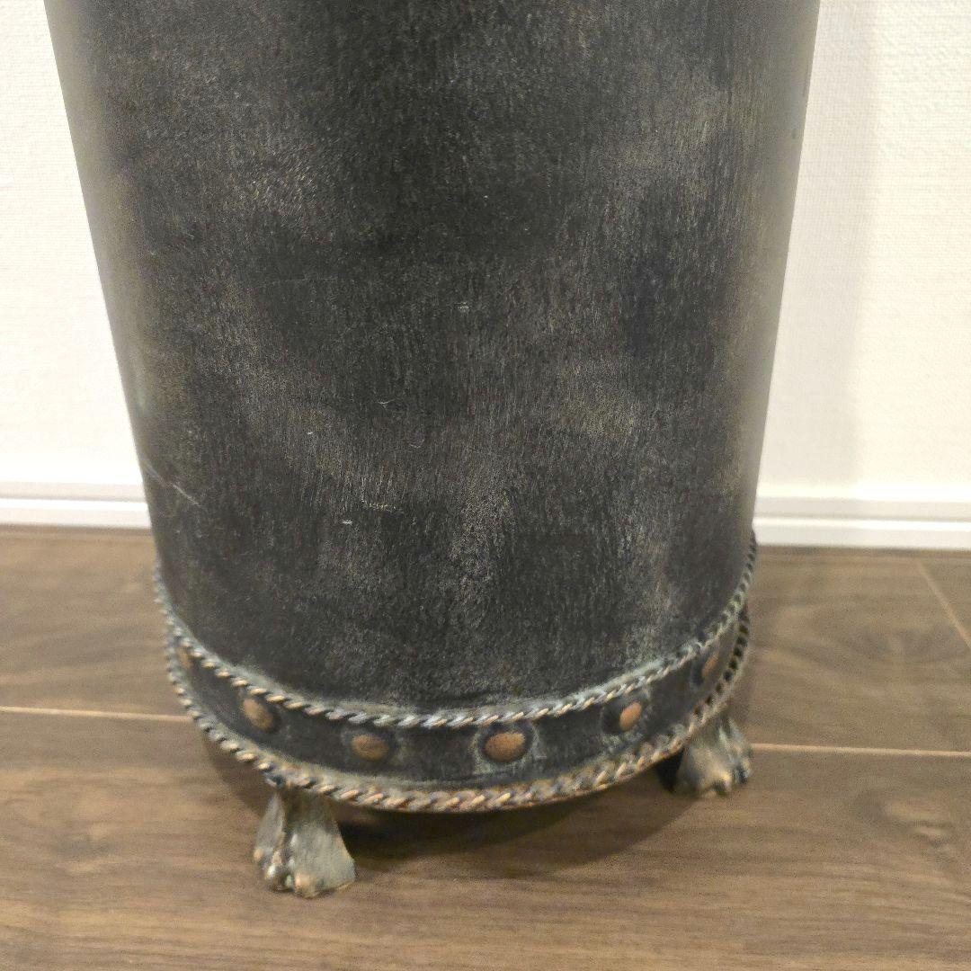 アンティーク調 アイアン ライオン 傘立て 受け皿付