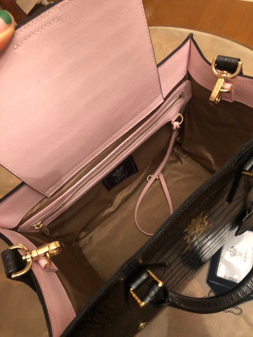 ADMJクロコダイル風レザートートバッグ