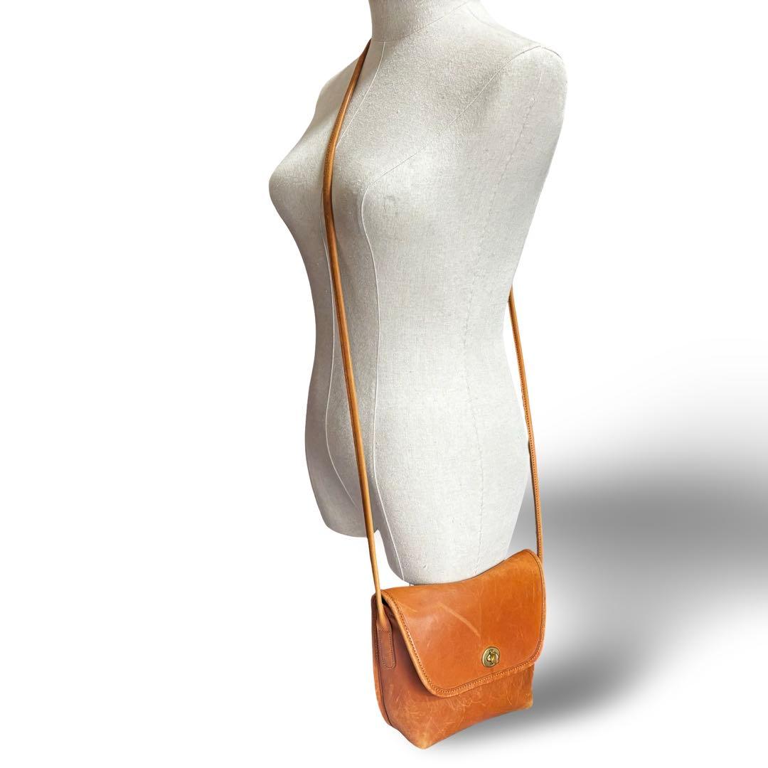 【ヴィンテージ】オールドコーチ　ショルダーバッグ　レザー　ターンロック　ブラウン