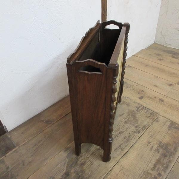 イギリス アンティーク 家具 マガジンラック 新聞/雑誌/楽譜入れ 6037e
