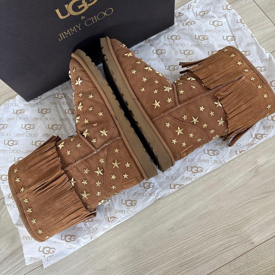 UGG&JIMMY CHOO アグ&ジミーチュウコラボ ブラウン ムートンブーツ