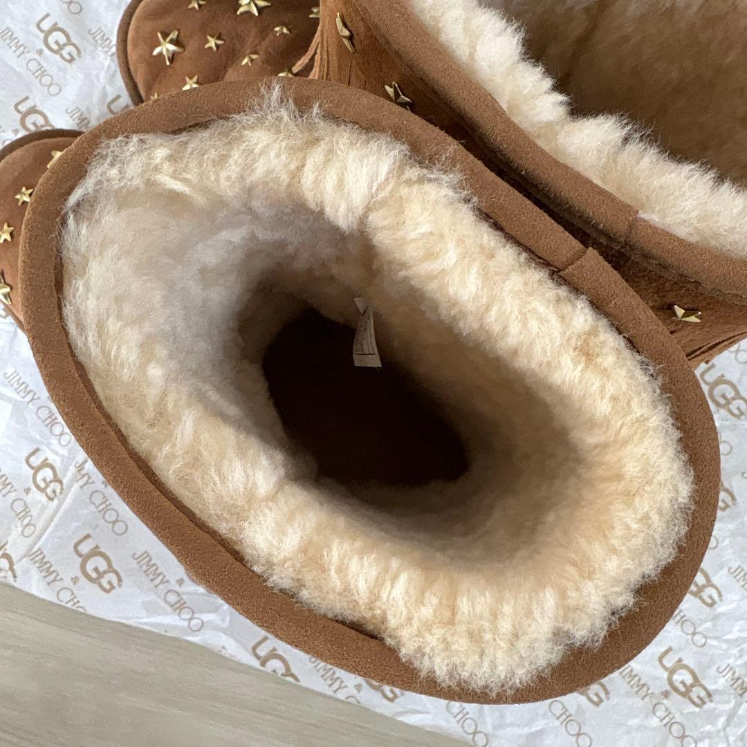 UGG&JIMMY CHOO アグ&ジミーチュウコラボ ブラウン ムートンブーツ
