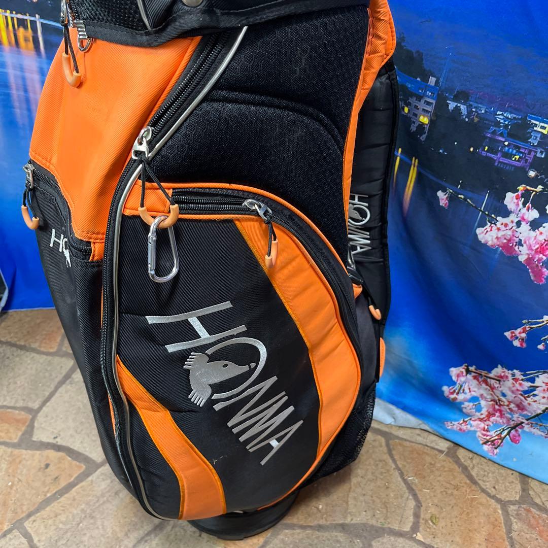 寶BT-1065 HONMA オレンジ ブラック キャディバッグ