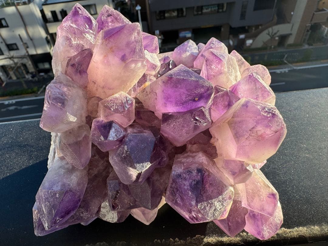 ザンビア産　希少　アメジスト　フラワー　クラスター　開運水晶