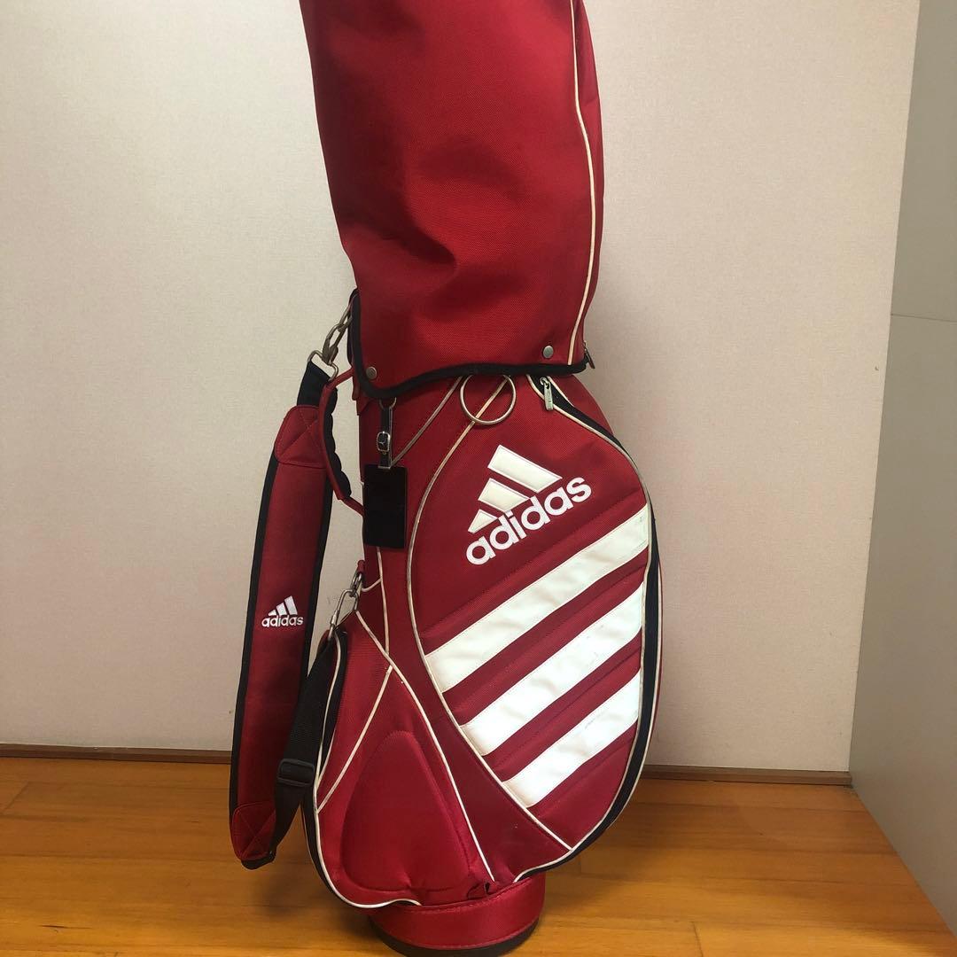 アディダス adidas キャディバッグ レッド フード付き