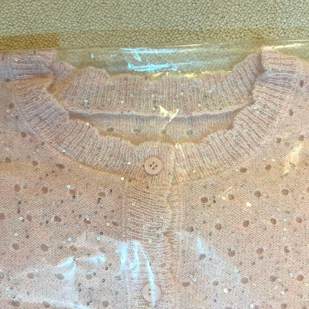 sugar candy knit カーディガン スパンコール ニット ピンク