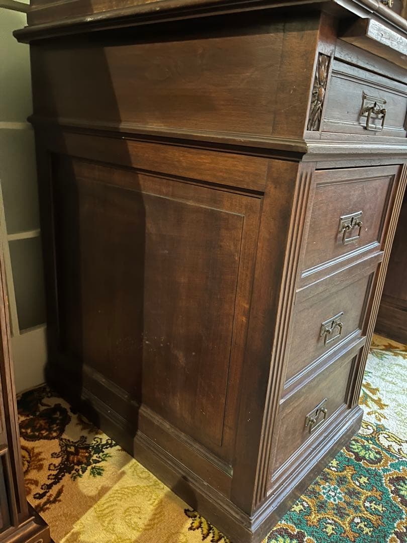 英国製 イギリス アンティーク デスク 棚 ビンテージ インテリア キャビネット