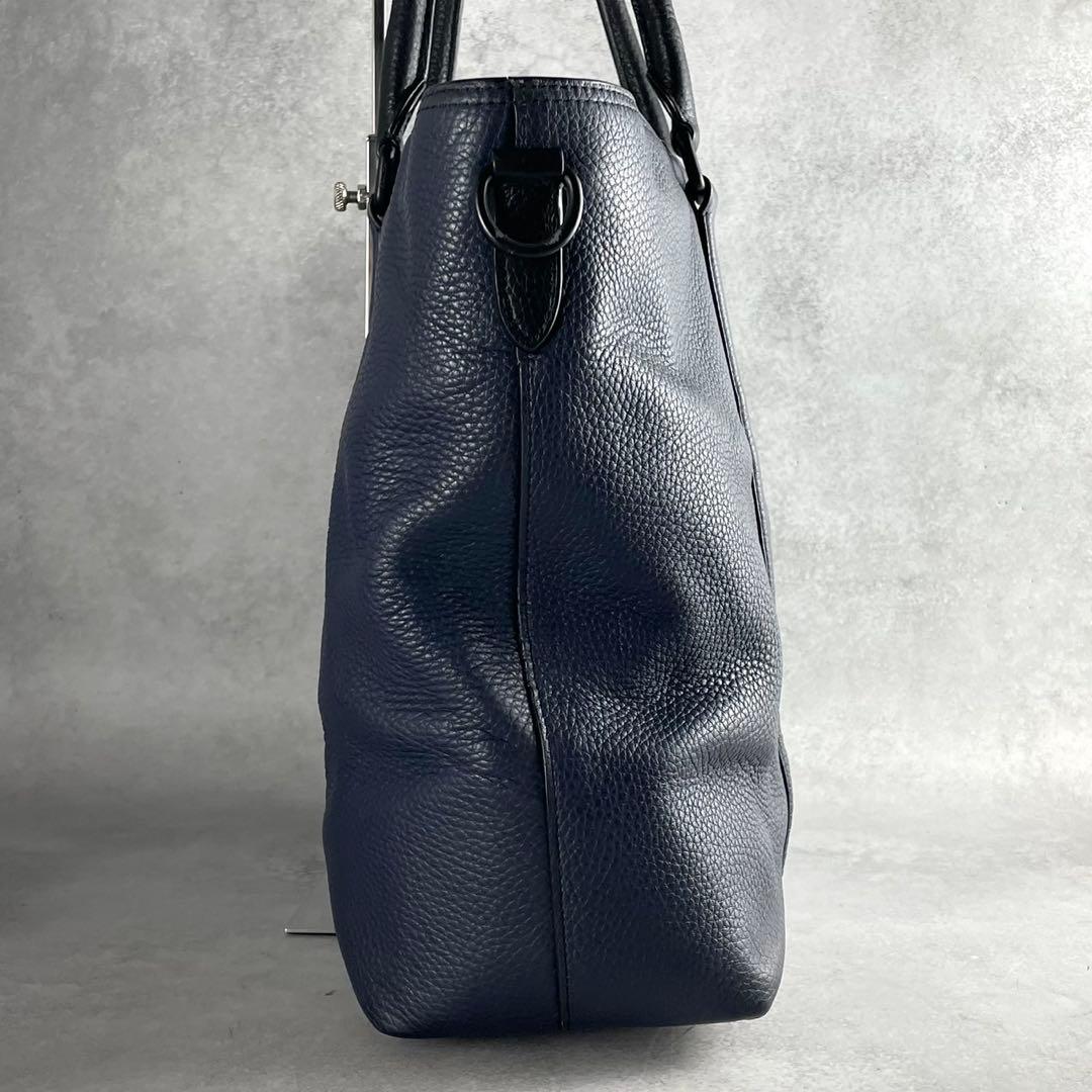 コーチ メトロポリタン トートバッグ 2way ビジネス レザー　ネイビー