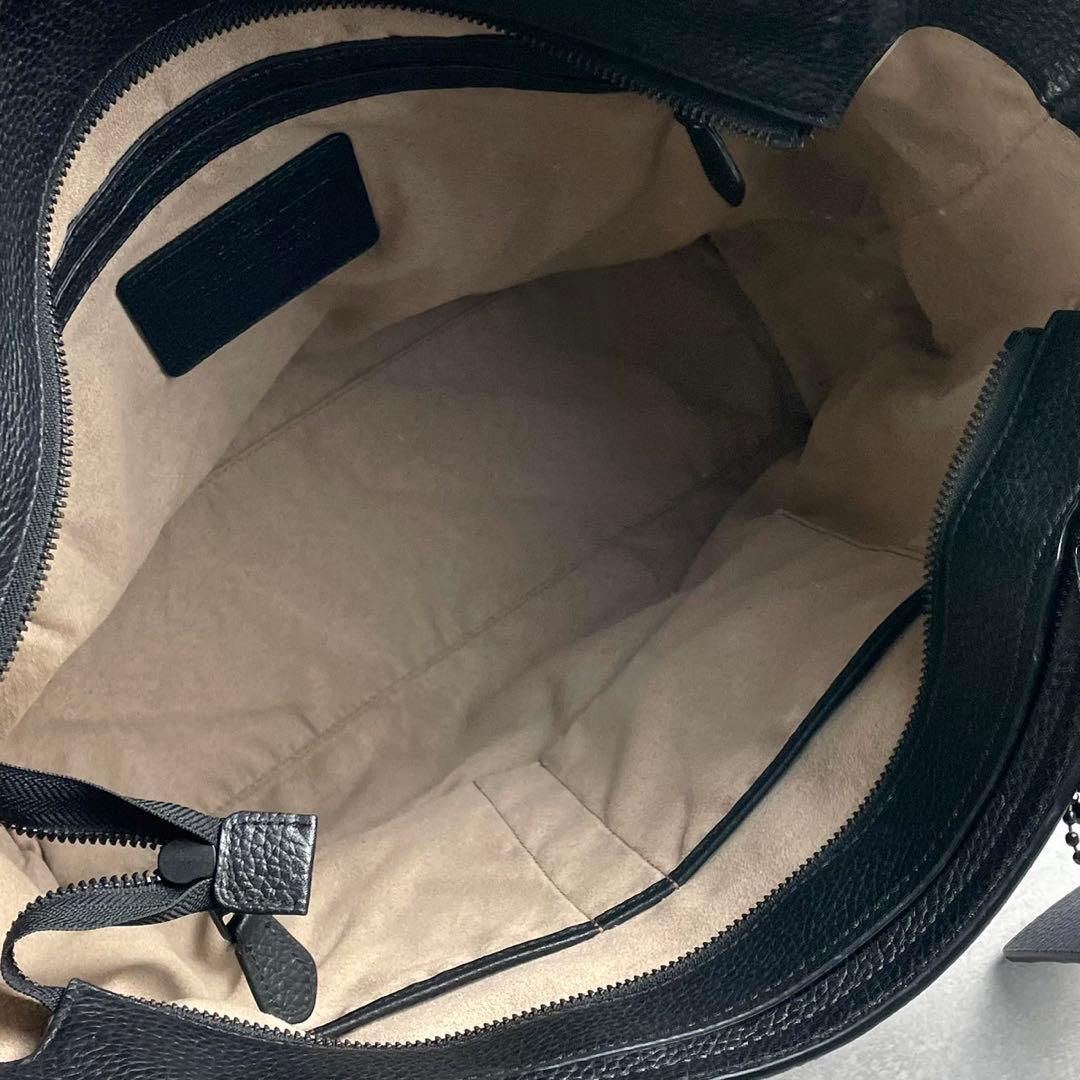 コーチ メトロポリタン トートバッグ 2way ビジネス レザー　ネイビー