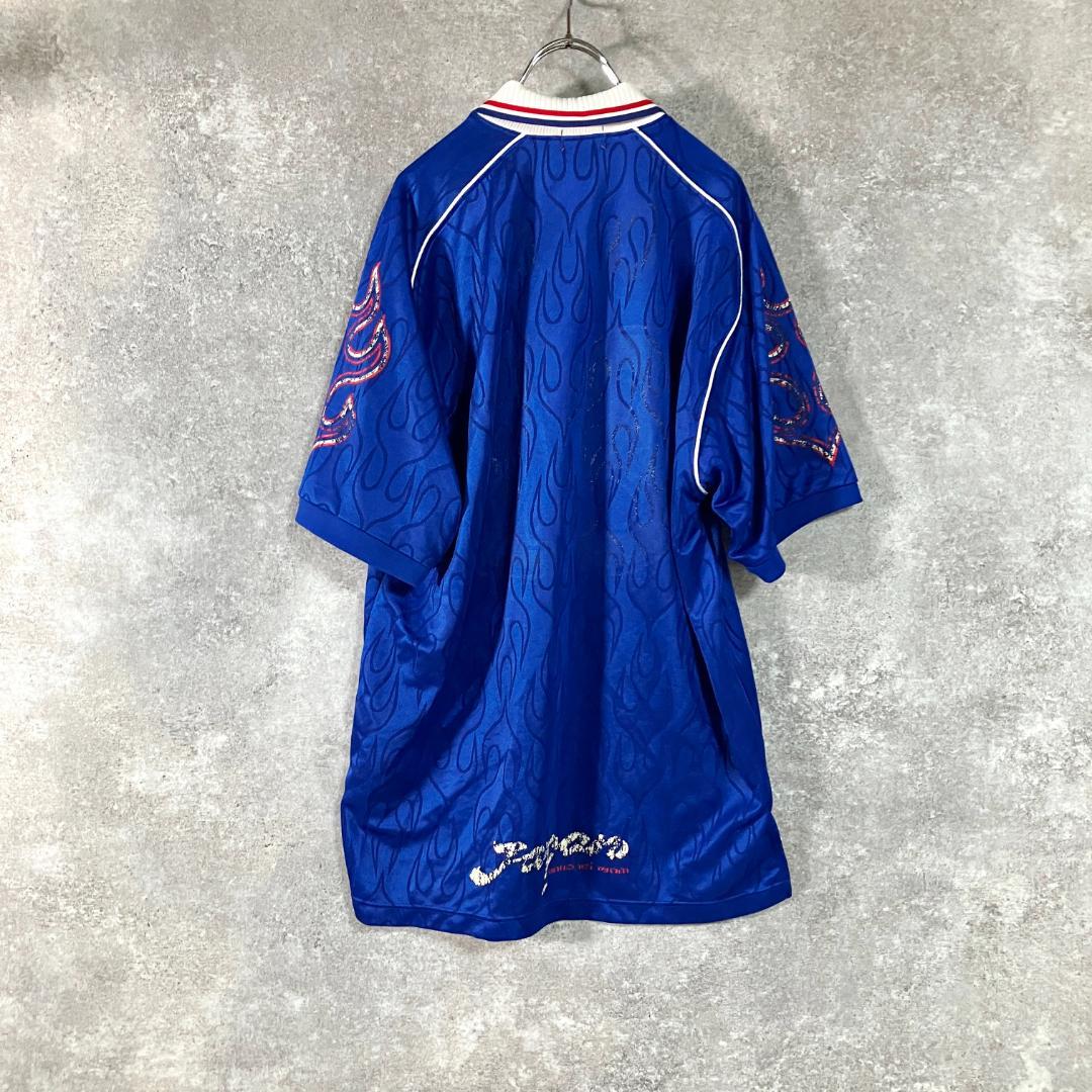 asics　1998 日本代表 ユニフォーム　フランスW杯 サッカー　炎 襟付き