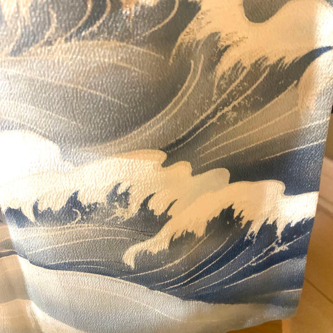 A70⭐️アンティーク着物　大正ロマン　黒留袖　鶴　5つ紋　縮緬　錦紗　逸品