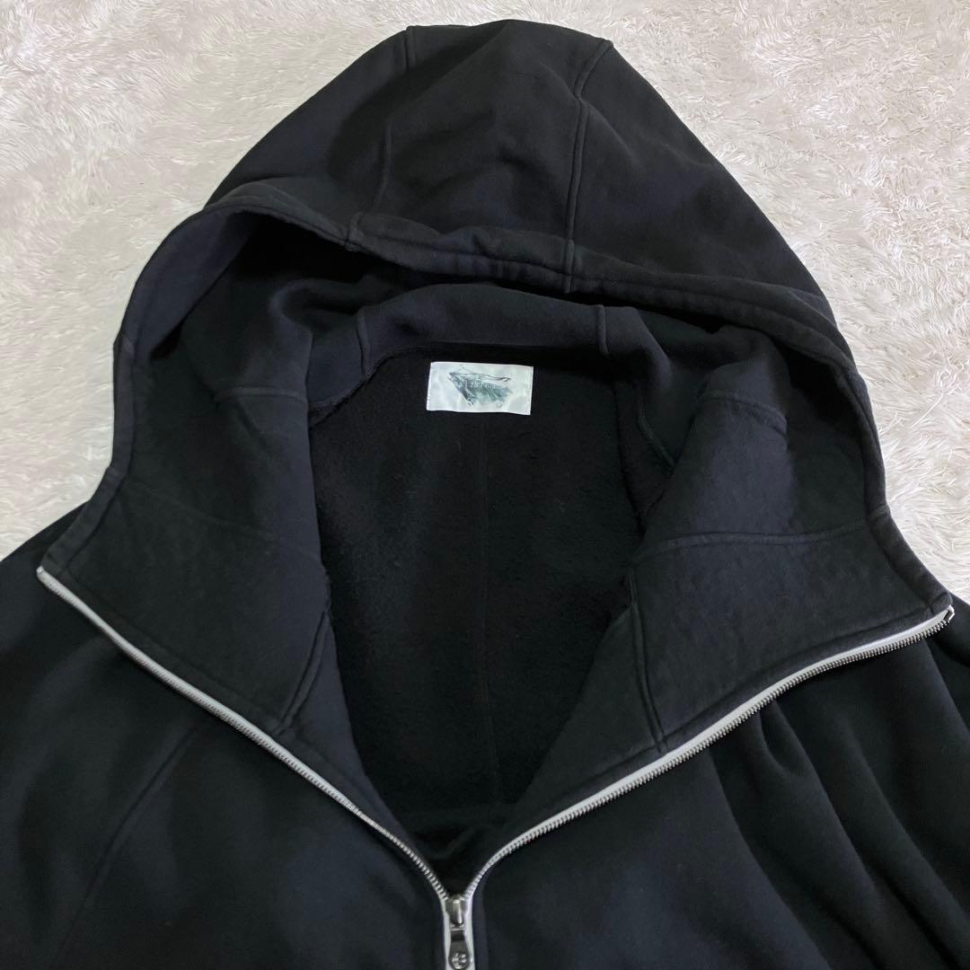 美品 ha | za | ma ハザマ なびくパーカー ブラック ポンチョ