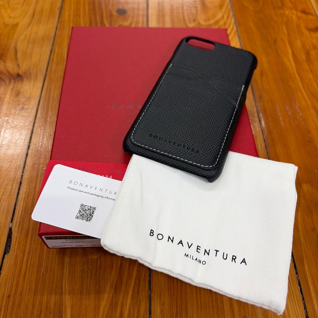 ボナベンチュラ　iPhone SE (第2・3世代) レザーケース 黒