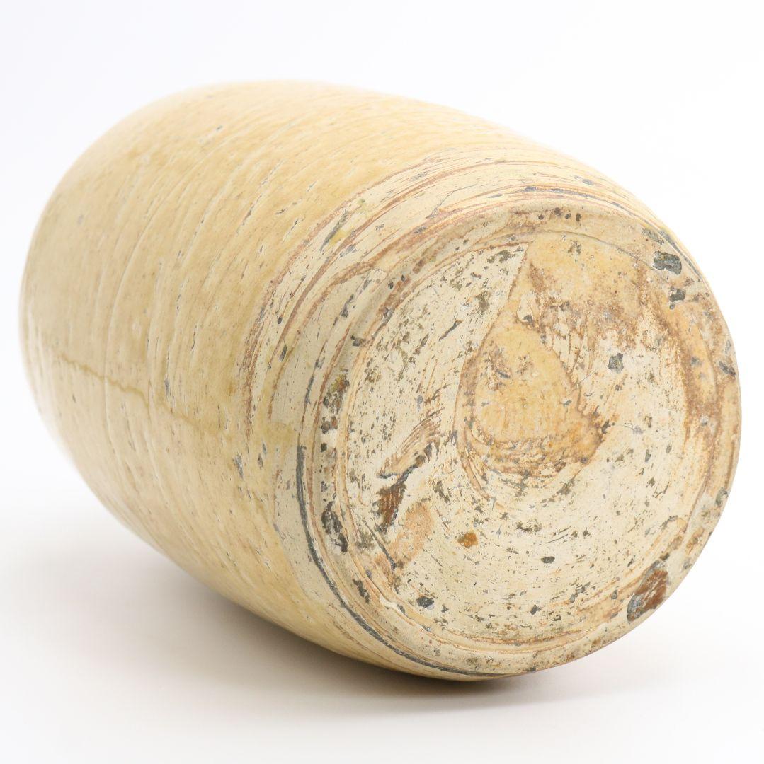 黄瀬戸釉久尻瓶 黒田陶々庵識箱　C177　SS1