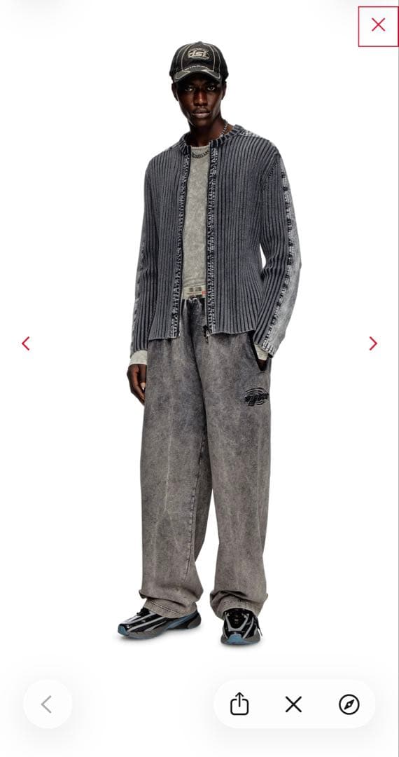 sサイズ diesel k-matty ダブルジップカーディガン