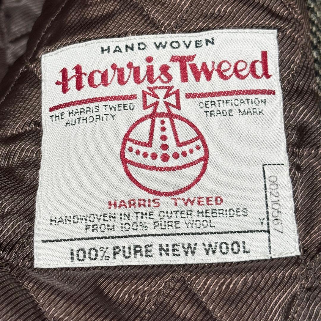 美品 スコッチハウス ハリスツイード ヘリンボーン ツイード ダッフルコート L