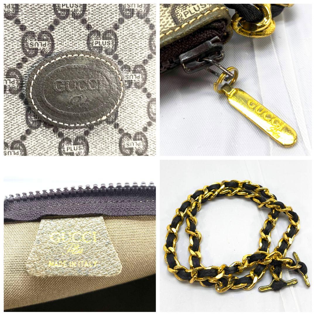 美品 グッチ プラス GG スプリーム チェーンショルダーバッグ クラッチバッグ