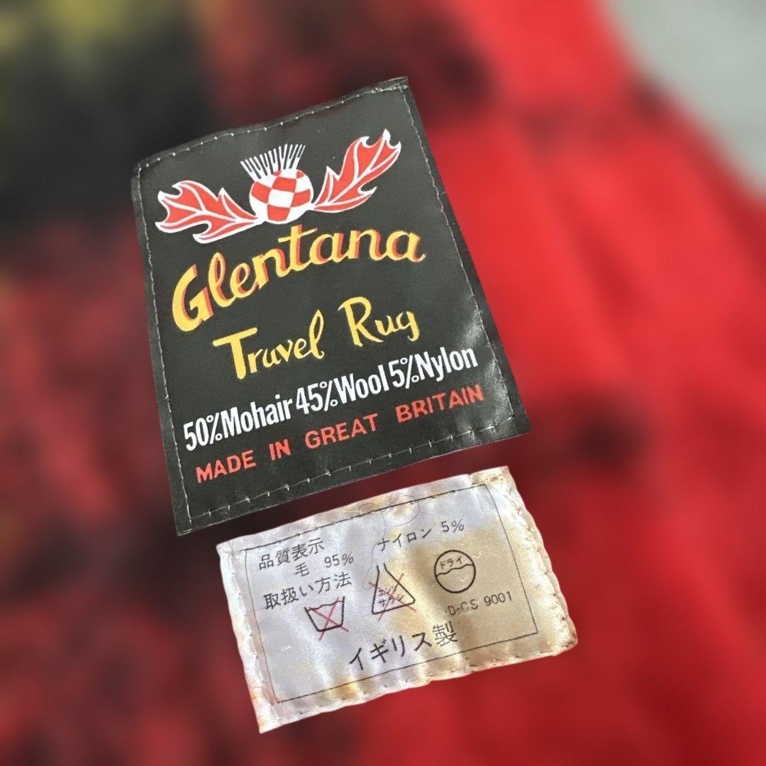 希少品‼️ヴィンテージ　イギリス製　Glentana トラベルラグ 赤黒チェック