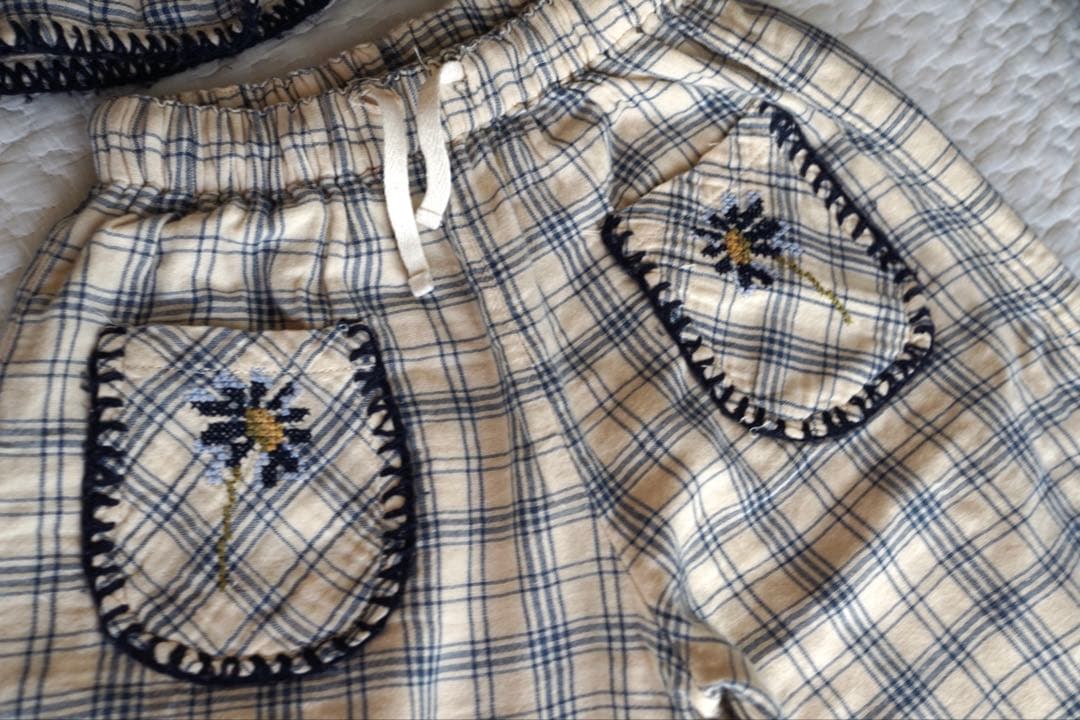 Liilu お花刺繍 パンツ　2y