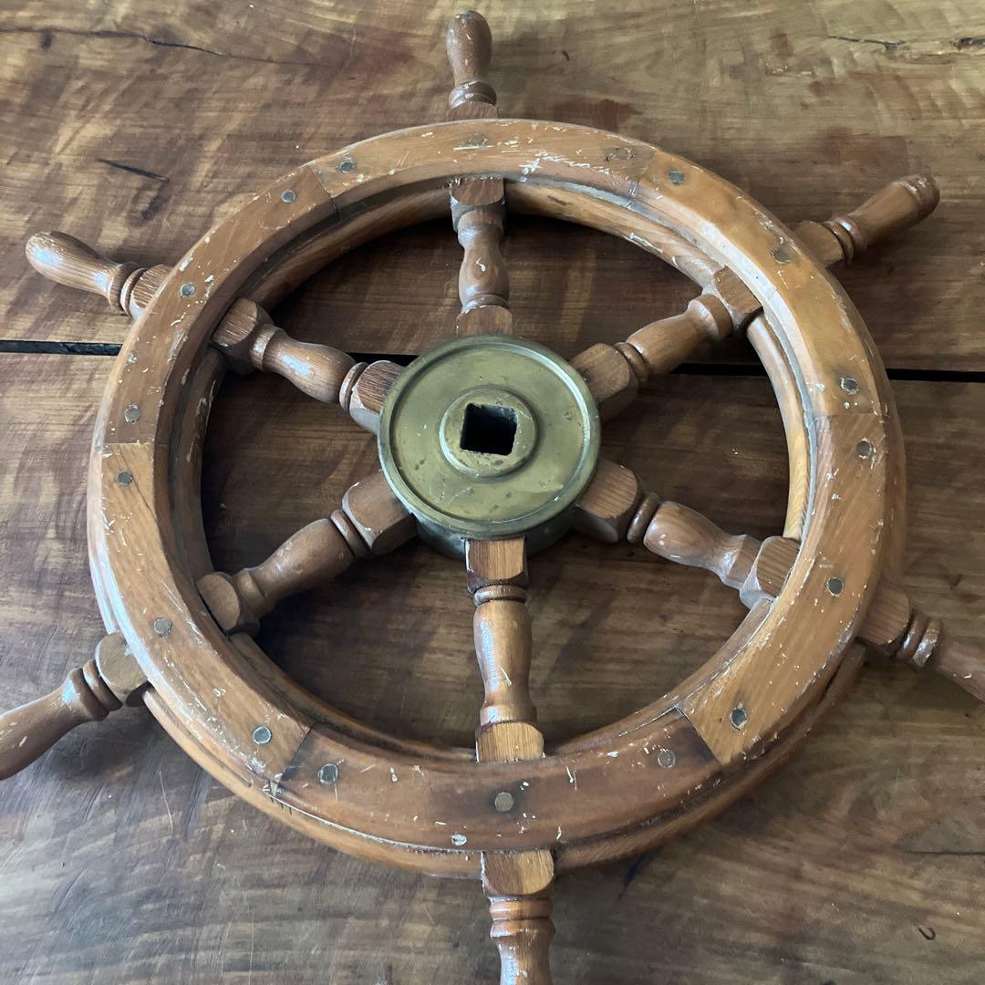 船舵 操舵輪 ラット 船のハンドル アンティーク