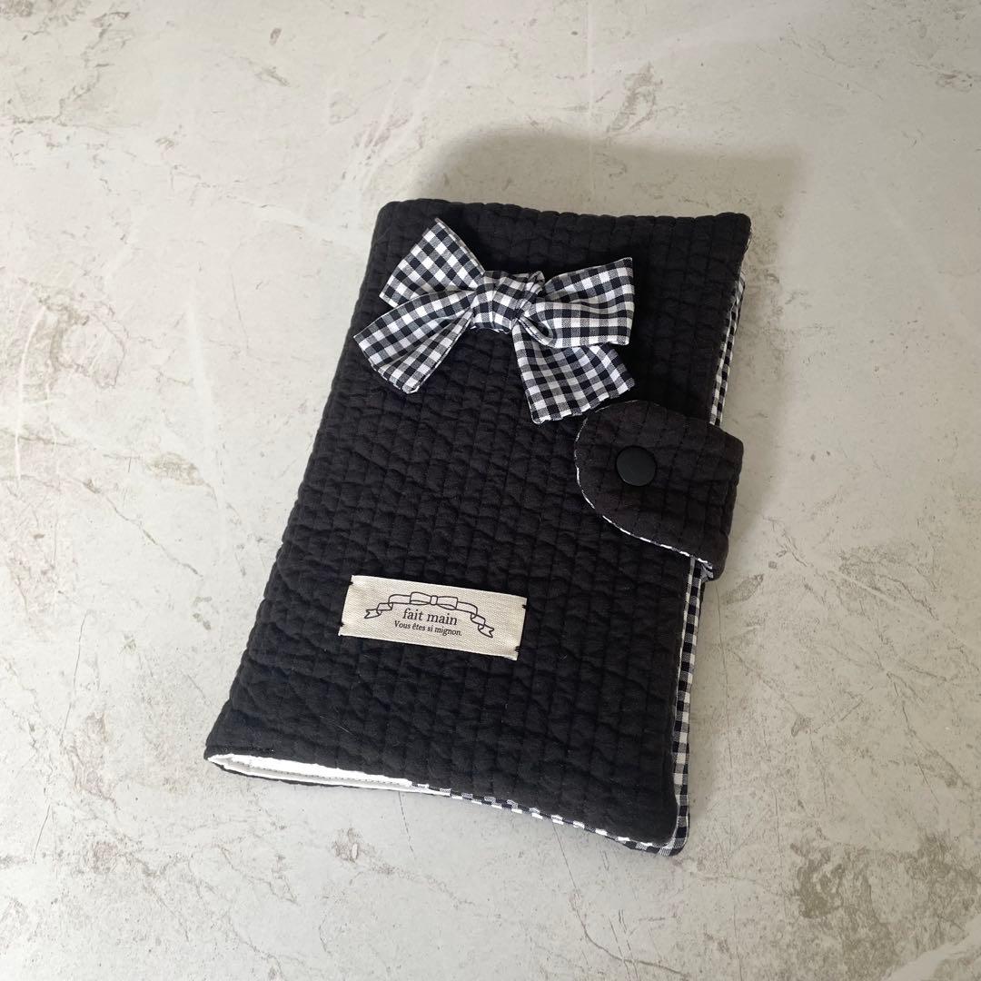 A6バインダーカバー&バインダー付き　ヌビ　ギンガムリボン　韓国　セービング貯金