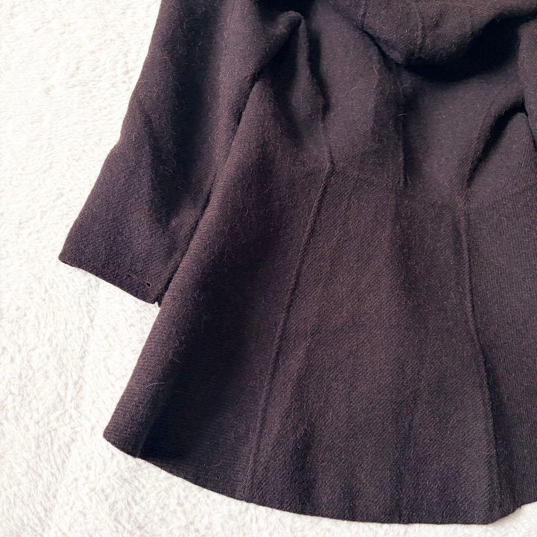 6268 希少✨ イッセイミヤケ フーデッドコート 女優襟 バイカラー L