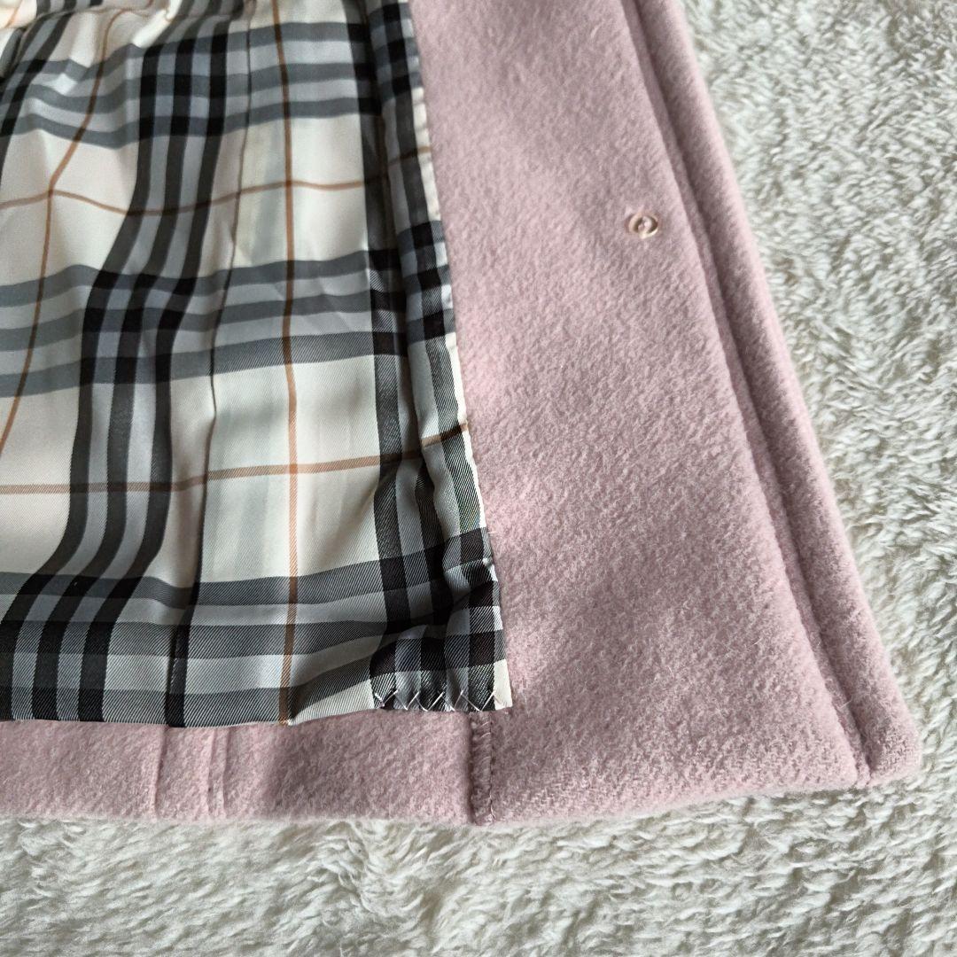 【希少ピンク✨】バーバリーブルーレーベル カシミヤ混2wayフードコート36 Ｓ
