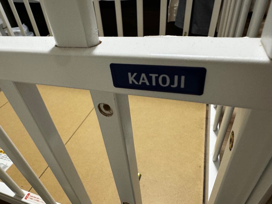 KATOJI ベビーベッド ハイタイプ　123 床板ふのこ　ホワイト 木製