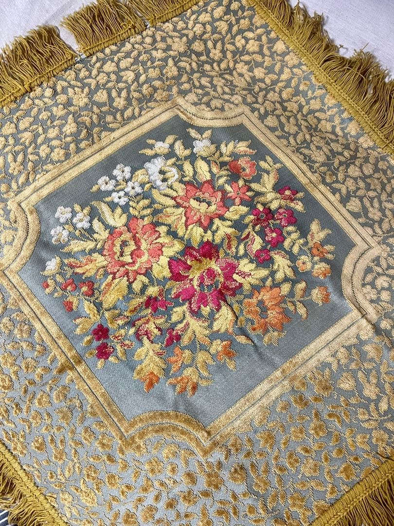 アンティーク ゴブラン織 花柄 テーブルクロス