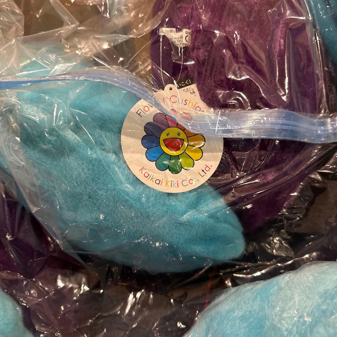 村上隆 kaikai kiki フラワークッション ブルーパープルネイビー2m