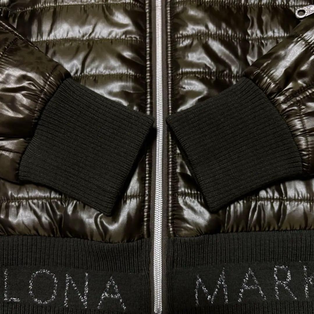 【美品】マーク&ロナ　中綿ダウンジャケット　カーキ×ダークグレー　M